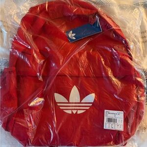 Adidas Bold Red Backpack with Trefoil Logo - Brand New in Plastic